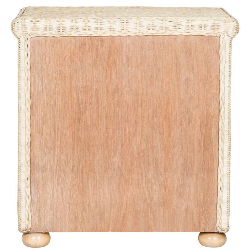 SAFAVIEH Alexie Wicker One Drawer Natural White Wash Nightstand