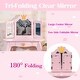 preview thumbnail 3 of 12, Pretend Play Kids Vanity Set with Mirror and Stool
