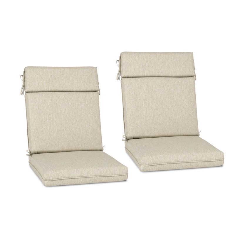 Aoodor Outdoor Dining Chair Cushion Set, 37"x20"x2.8" - Brown - set of 2
