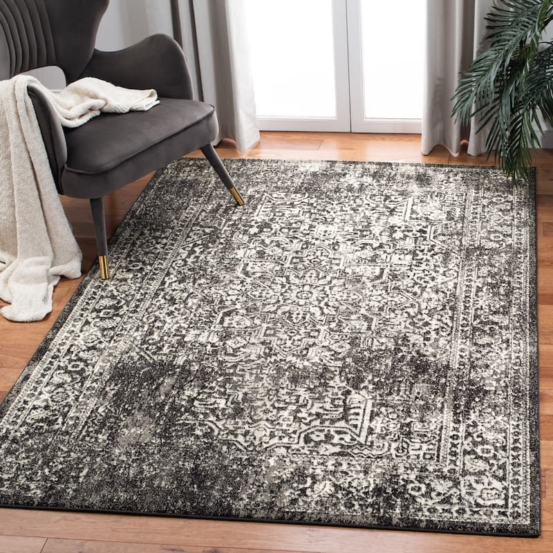 SAFAVIEH Evoke Quinn Vintage Distressed Rug - 3' x 5' - Black/Grey - Rectangle