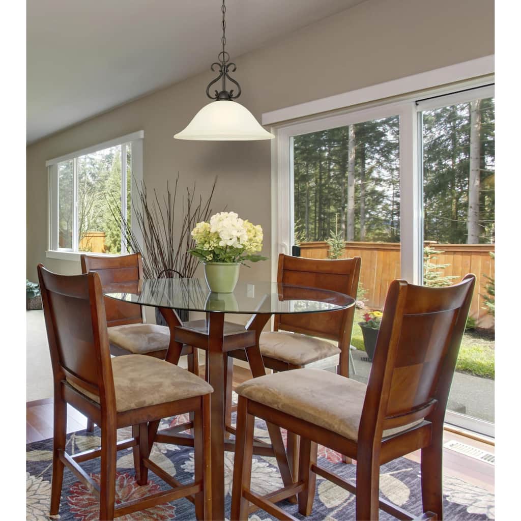 Westinghouse Dunmore One-Light Indoor Pendant, Oil Rubbed Bronze Finish with Frosted Glass - 1-Light