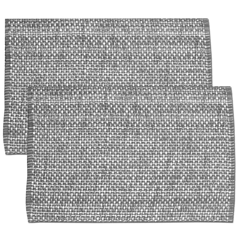 Sweet Home Collection Two Tone Cotton Woven 13x19 Placemats Grey (Set of 2, 4, or 6)