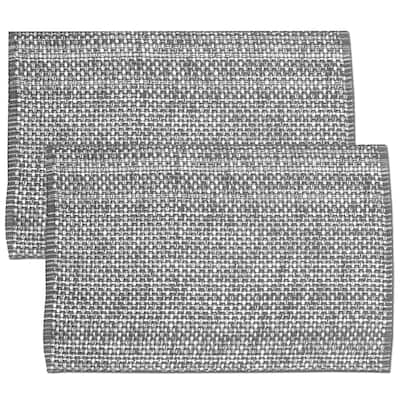 Sweet Home Collection Two Tone Cotton Woven 13x19 Placemats Grey (Set of 2, 4, or 6)