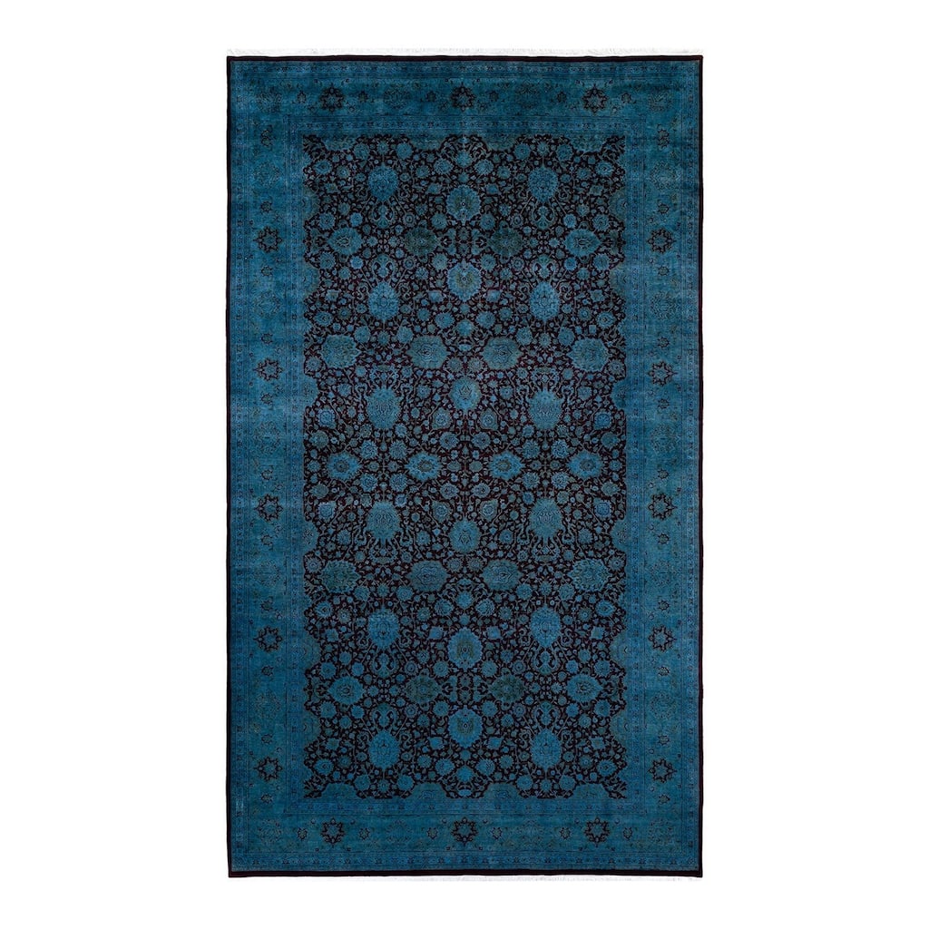 Overton Handknotted Wool Vintage Inspired Contemporary Overdyed Red Area Rug - 14' 3" x 8' 2"