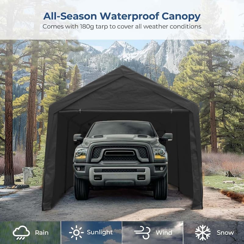Carport Canopy 12x20ft Duty Carport with Roll-up Ventilated Windows