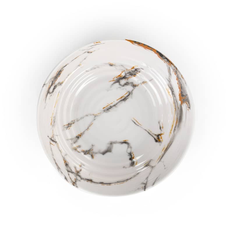 Melamine Dinnerware 12 Piece Set in Stone Marble