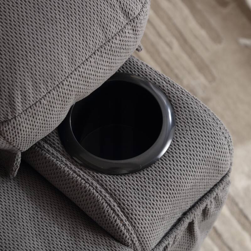 Massage Swivel Recliner Chair Sofa with USB and 2 Cup Holders & Heated