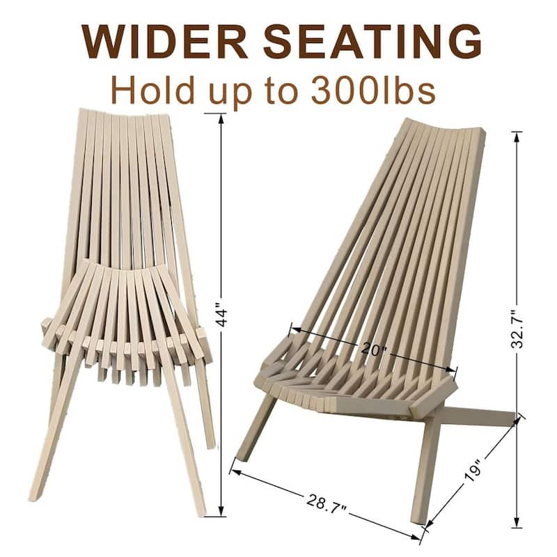 Acacia Wood Folding Chair with Long Back