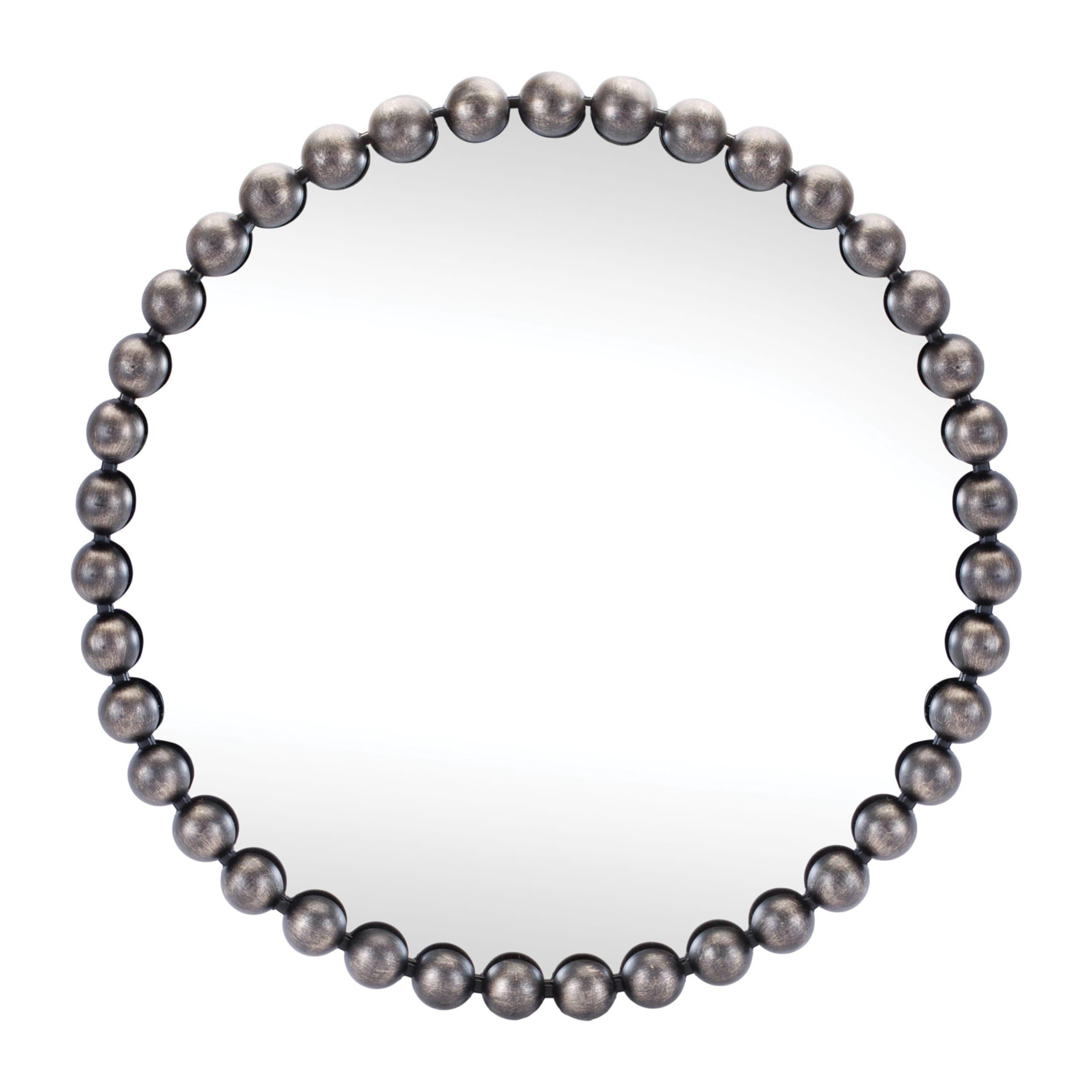 Round Beaded Metal Wall Mirror 23.5"D