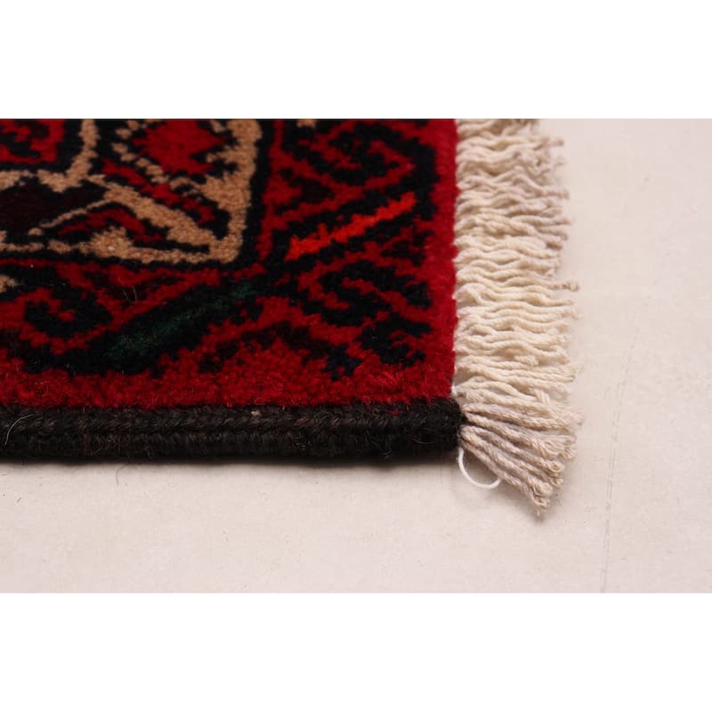 ECARPETGALLERY Hand-knotted Royal Baluch Red Wool Rug - 3'3 x 6'1
