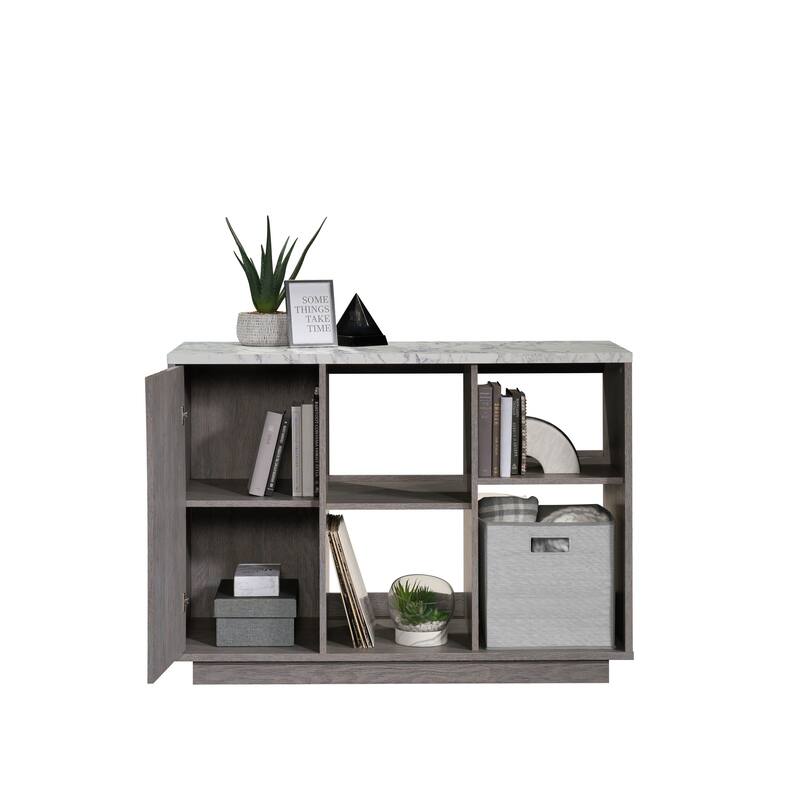 Wood Accent Storage Cabinet with Adjustable Shelves, Gray - 47.17"W x 19.45"D x 33.54"H