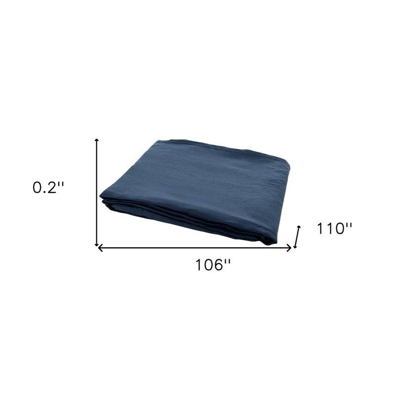 HomeRoots Navy Blue Linen King Fitted sheet