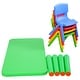 preview thumbnail 7 of 7, Costway Kids Plastic Table and 4 Chairs Set Colorful Play School Home