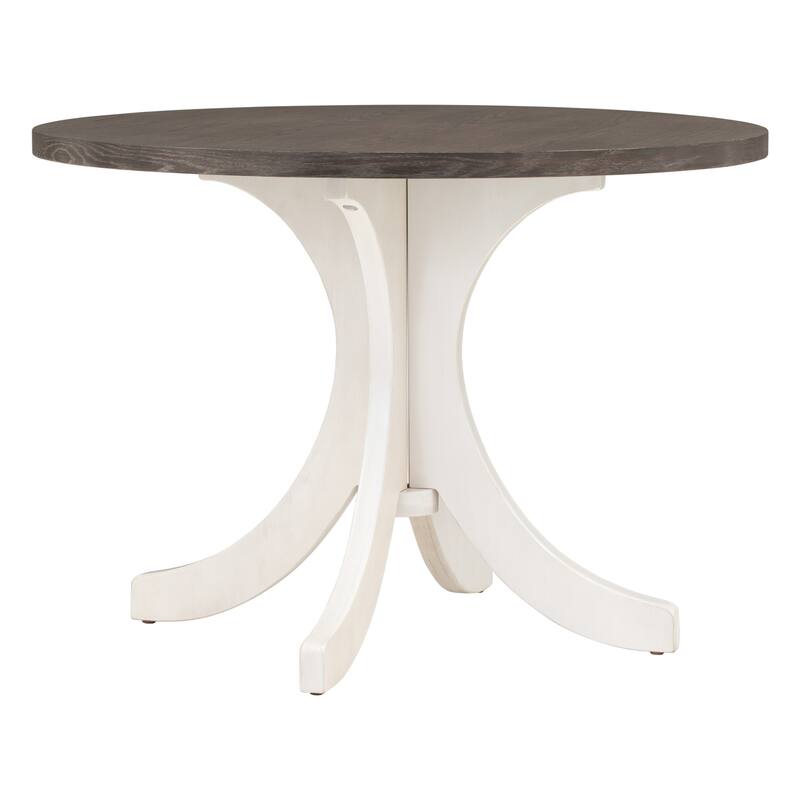 5-Piece Wooden Dining Table Set with Round Table & 4 Upholstered Chairs