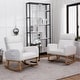 preview thumbnail 12 of 83, HOMYKA 28" Wide Rocking Chair for Nursery with Solid Wood Leg Set of 2 White
