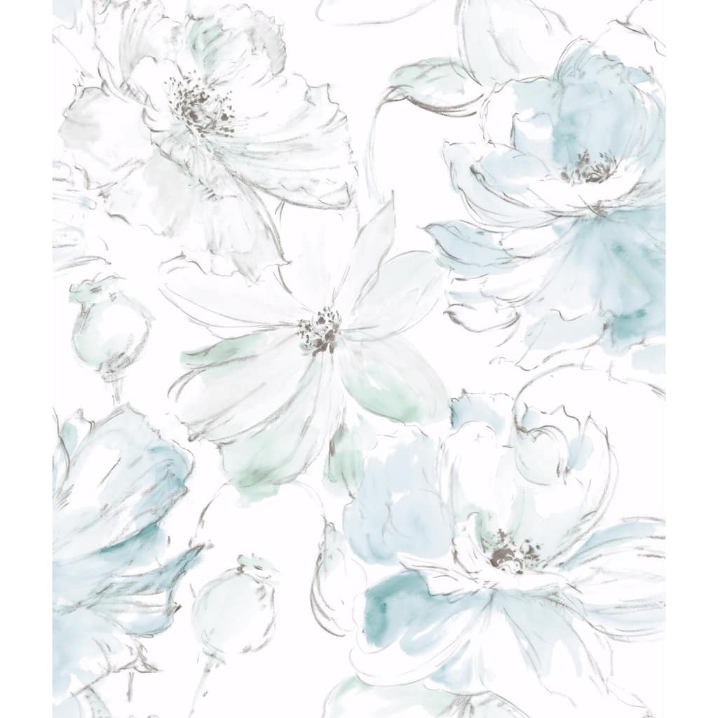 York Wallcoverings Mineral Green Floral Dreams Peel and Stick Wallpaper