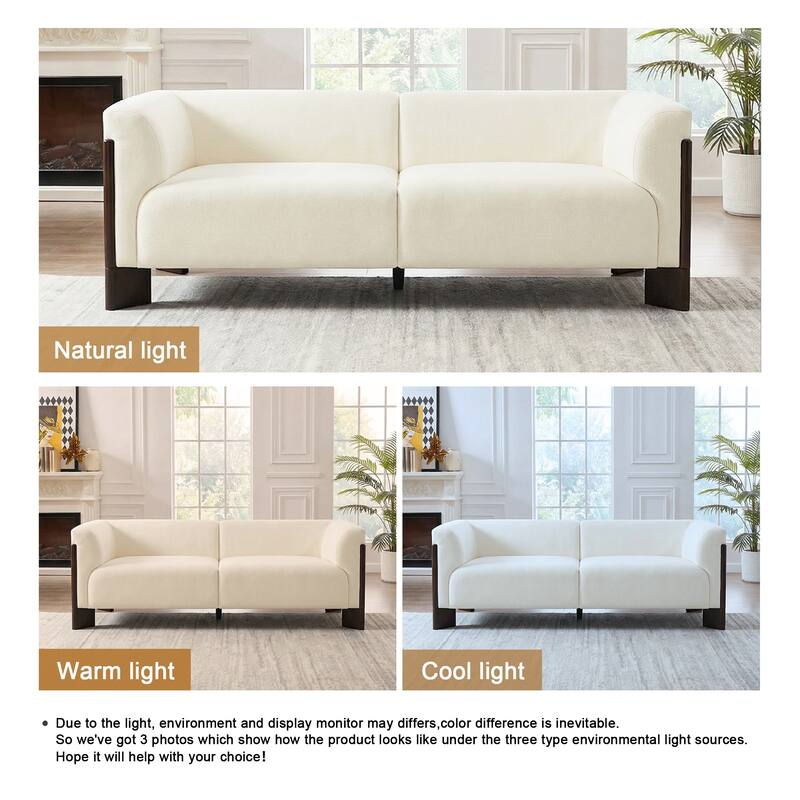 Modern Oversized Sofa Loveseat with Wood Legs
