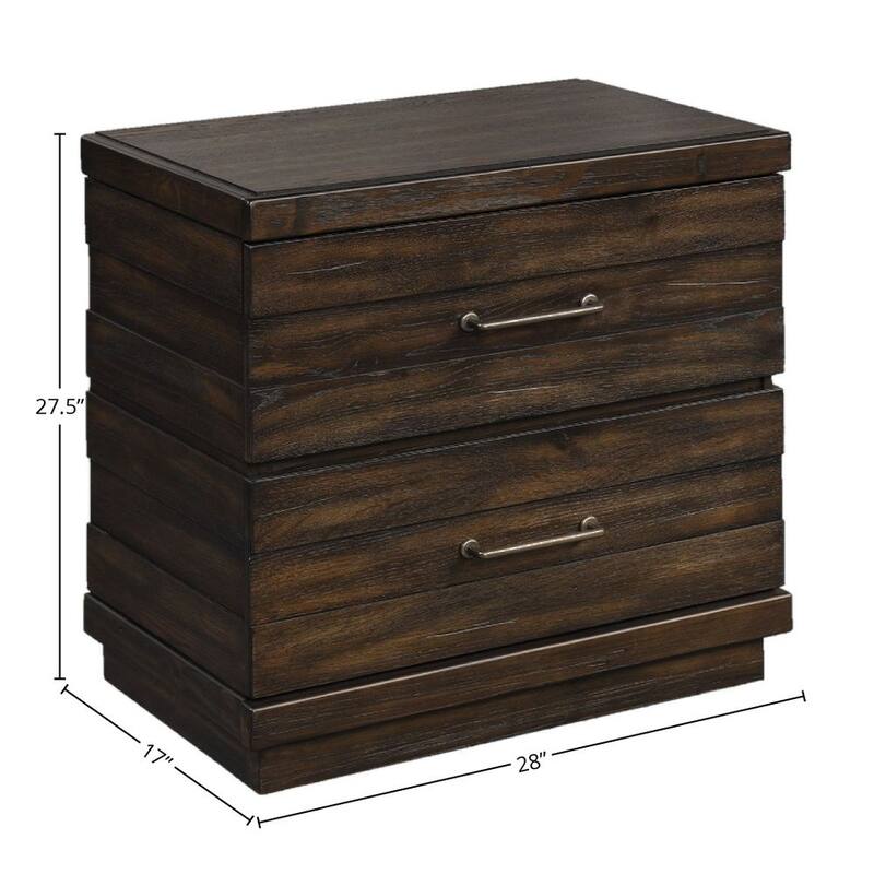 Rustic Industrial Farmhouse 2-Drawer Nightstand with Cedar Lined Drawer & Custom Hardware