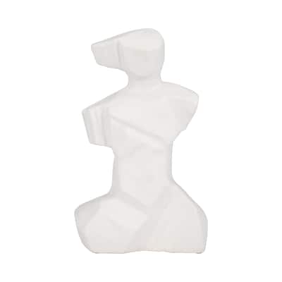 Sagebrook Home's 13" Abstract Venetian Figurine in Pristine White Ceramic - Artistic Flair - 8" x 3" x 13"