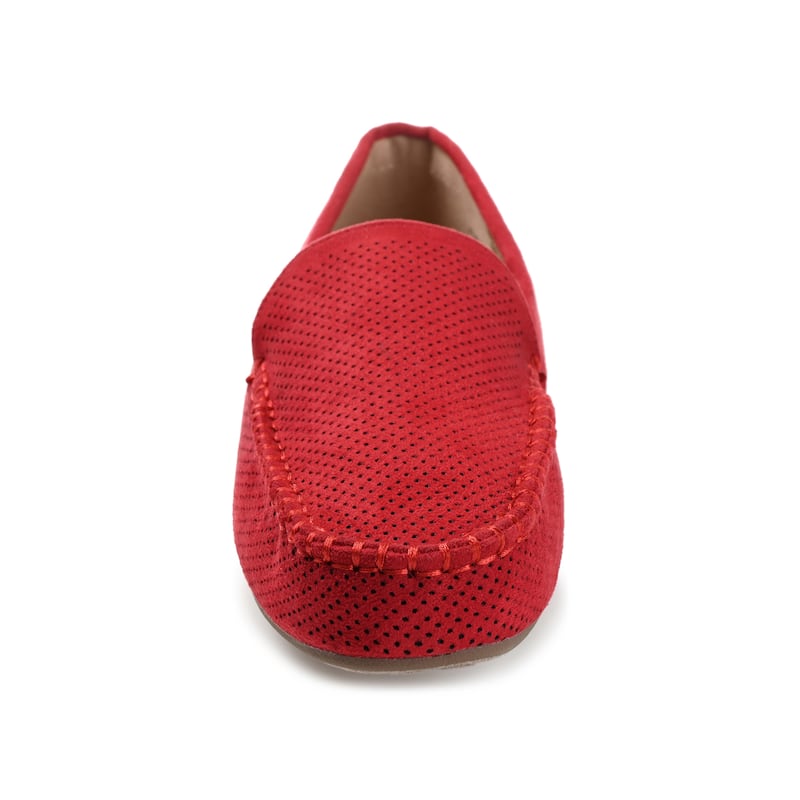 Journee Collection Women's Halsey Comfort Insole Slip On Round Toe Loafer Flats - Wide - Red - 8.5