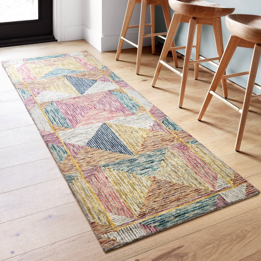 Alexander Home Kaleidoscope Geometric Hand-Hooked Wool Rug