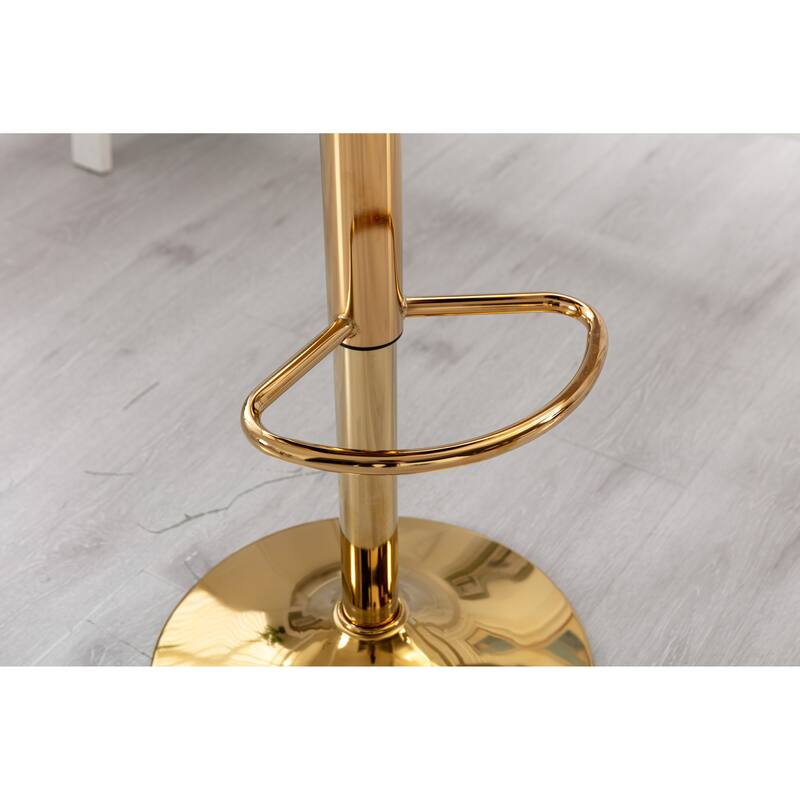 360° Swivel Bar Stools Set of 2, Modern Adjustable Counter Height Velvet Bar Chair, Kitchen Island Dining Chairs for Cafe Pub