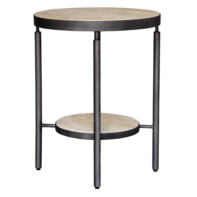 Uttermost Dauntless Travertine Side Table - 19"W x 24"H x 19"D