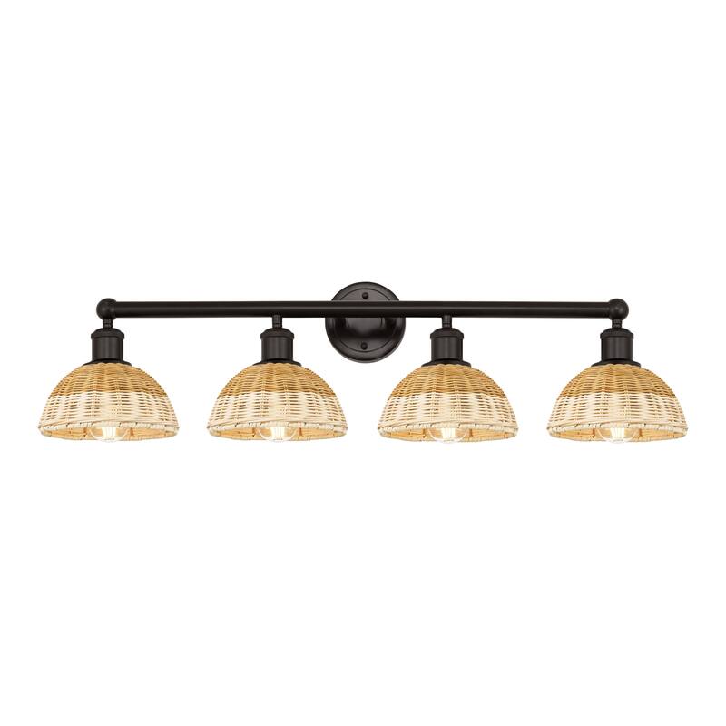 Innovations Lighting Endless Possibilities Edison - Bristol Natural II - 4 Light 35" Bath Vanity Light - Oil Rubbed Bronze/Natural