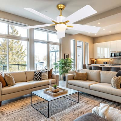 52 Inch Smart Ceiling Fan with Light Remote and APP Control