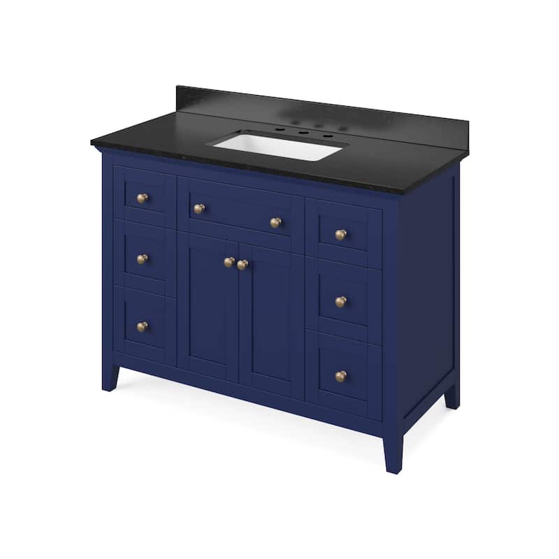 Jeffrey Alexander VKITCHA48-GRANITE Chatham 48" Free Standing Vanity - Hale Blue / Black - Painted