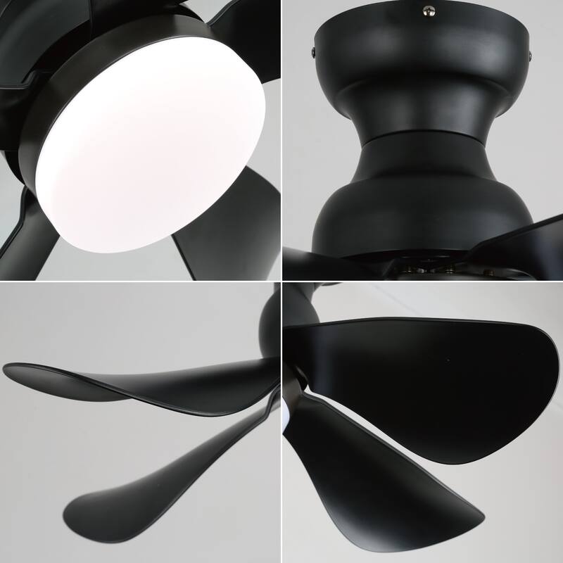 30 in. Modern Indoor Ceiling Fan with Dimmable Light and Remote Control
