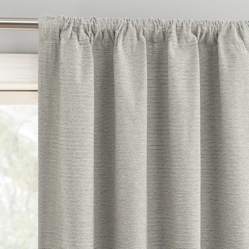 Sun Zero Prescott 2-Piece Herringbone Magnetic Closure Total Blackout Rod Pocket Curtain Panel Pair