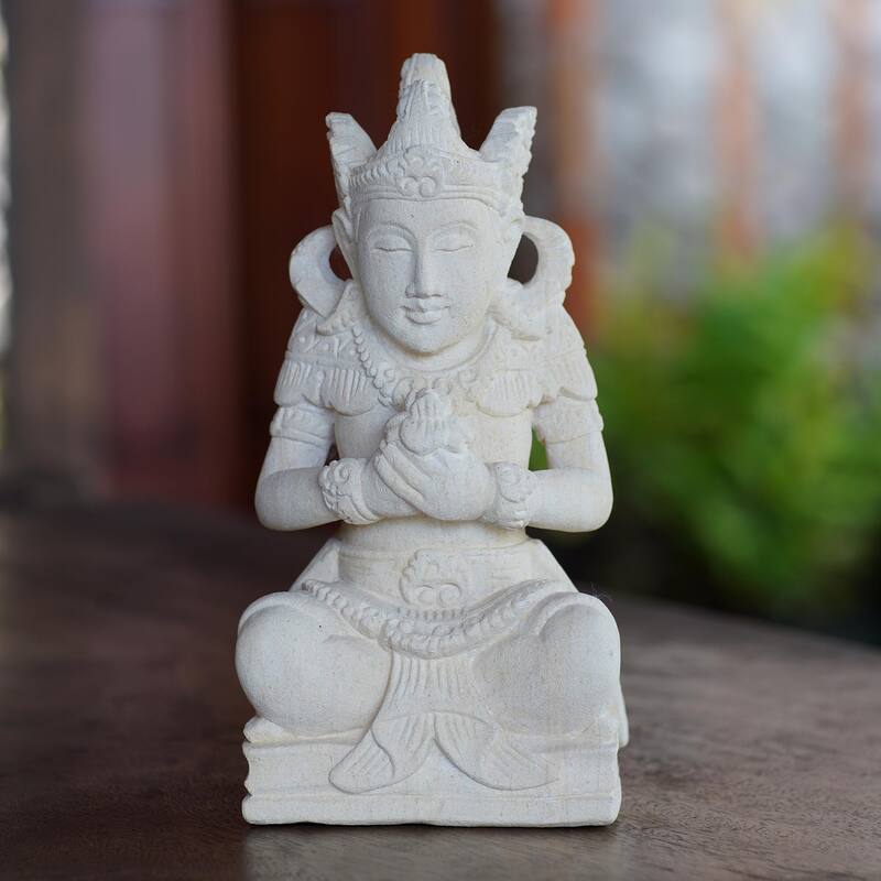 Novica Handmade Arjunas Peace Sandstone Statuette