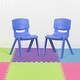 preview thumbnail 1 of 22, 2 Pack Plastic Stackable School Chair with 15.5"H Seat Blue