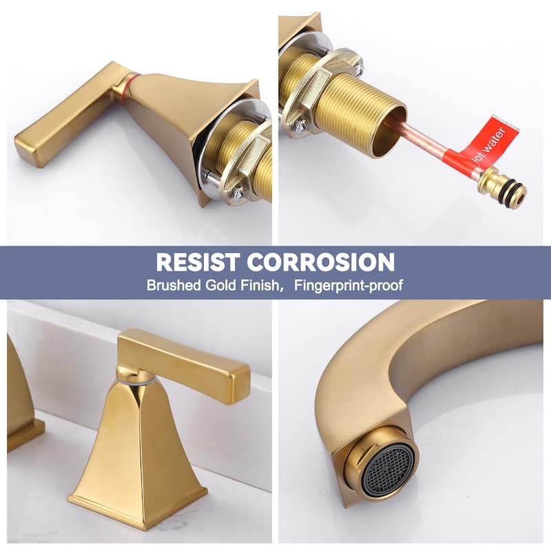 WOWOW 8 in. Widespread Double Handle Bathroom Faucet