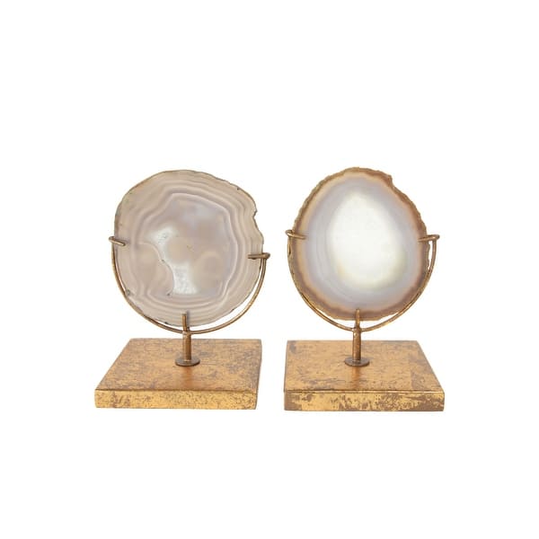 slide 1 of 11, Decorative Agate Stone Slice on Metal Stand