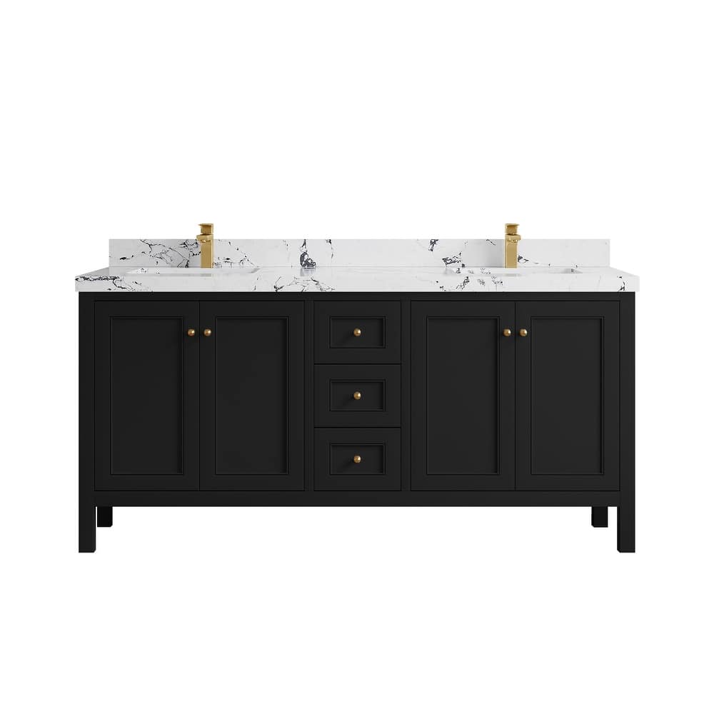 Willow Collections 72 in. W x 22 in. D Nashville Double Bowl Sink Bathroom Vanity with Countertop