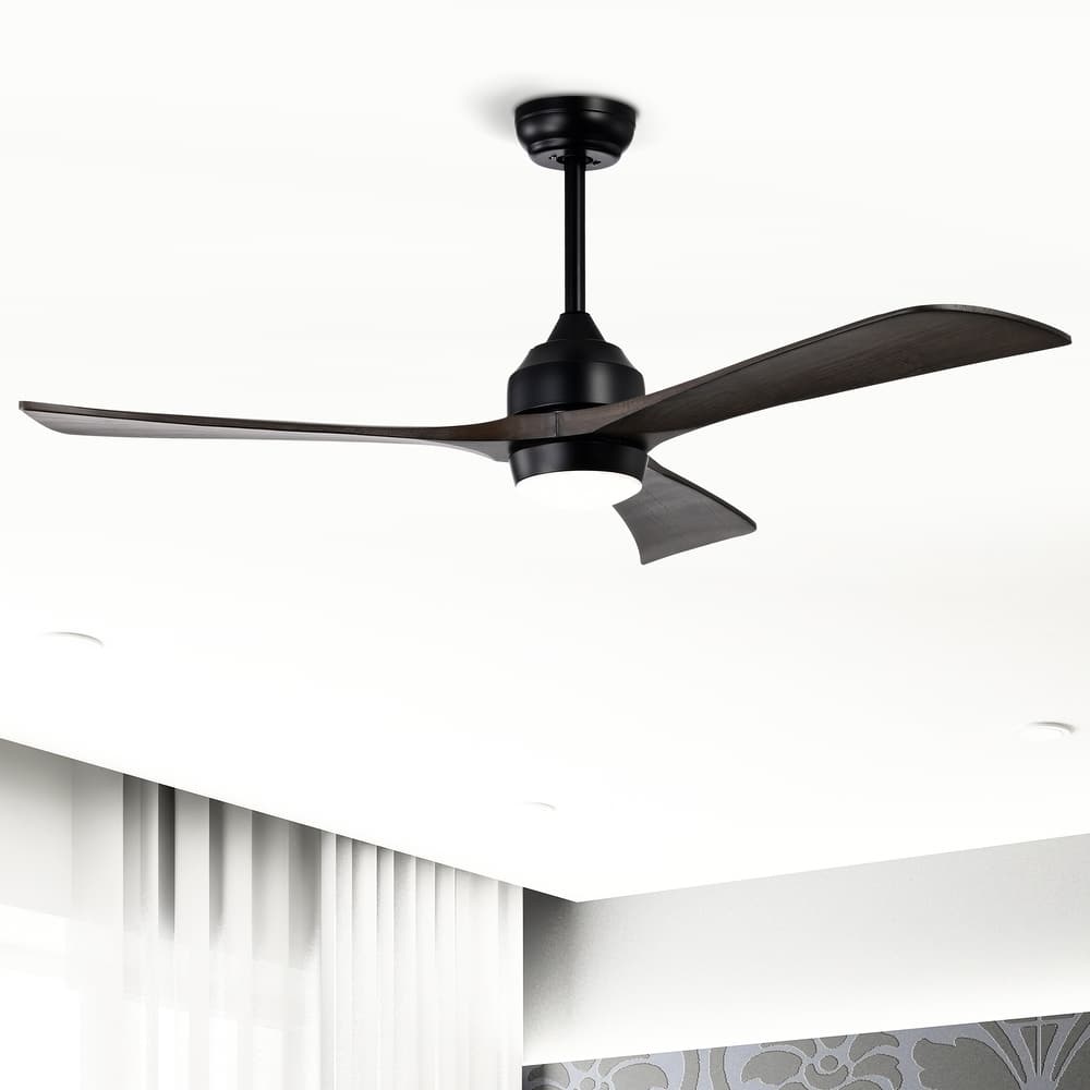 Sofucor 52 Inch Quiet Ceiling Fan with 3 Solid Wood Blades,Light & Remote,Reversible Ceiling Fan,for Patio Living Room,Bedroom