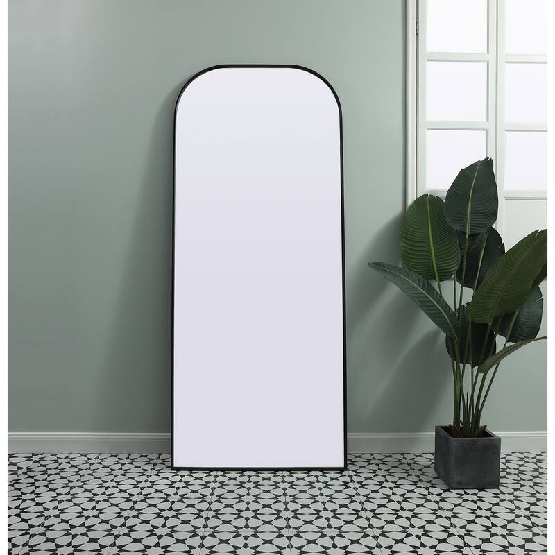 Indigo Home Metal Frame Arch Full Length Mirror 32x76 Inch