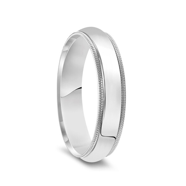 4mm Dome High Polished Wedding Band 14K White Gold