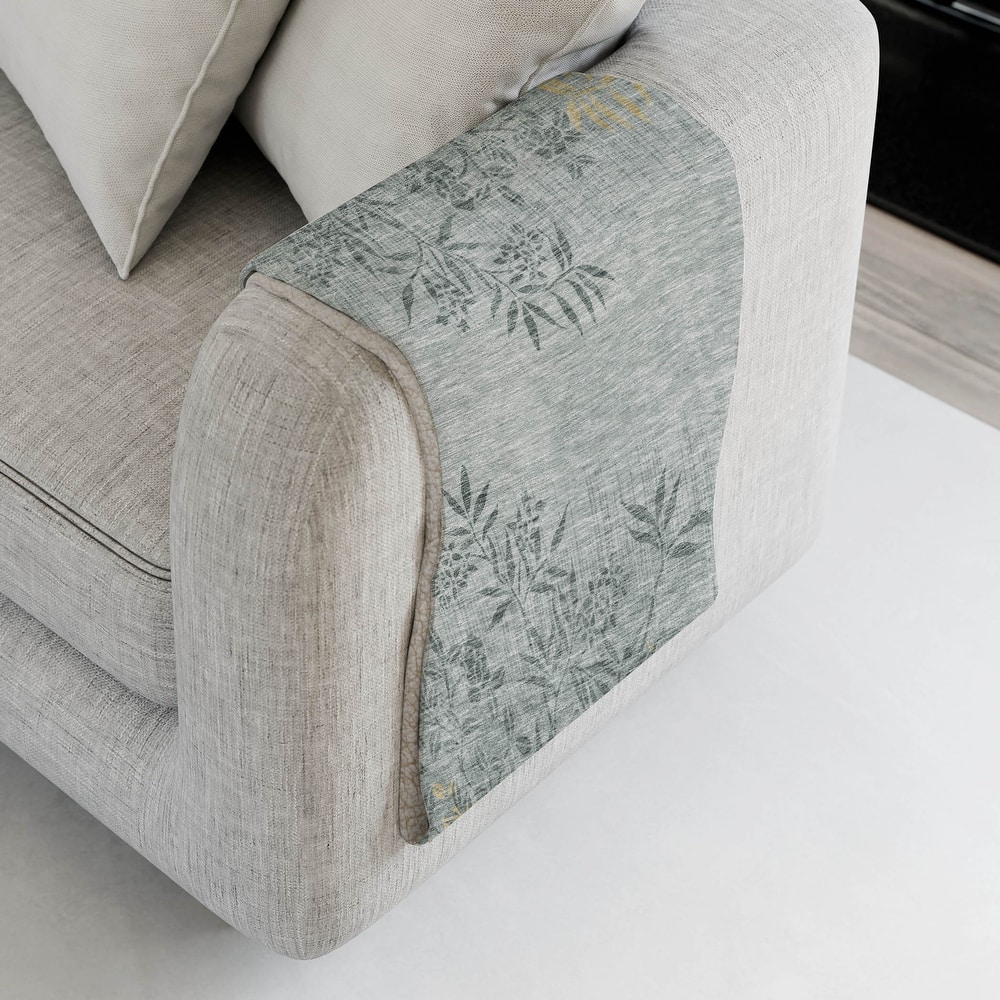 Premium Machine Washable Modern Floral Sherpa Throw Blanket