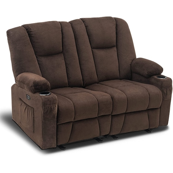 Power recliner sofa with online cup holder and usb
