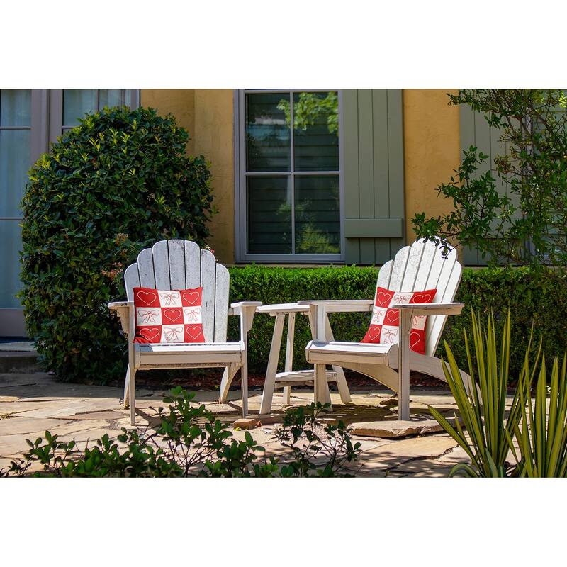 Sweet Bows and Hearts Indoor/Outdoor Throw Pillow