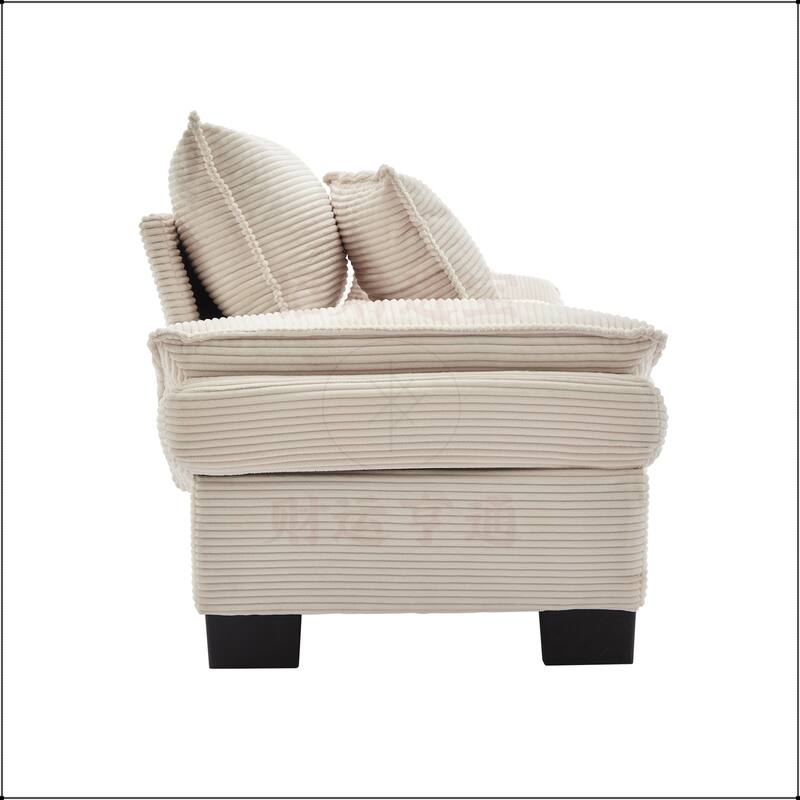 Corduroy Sofa Sleeper with Pillows