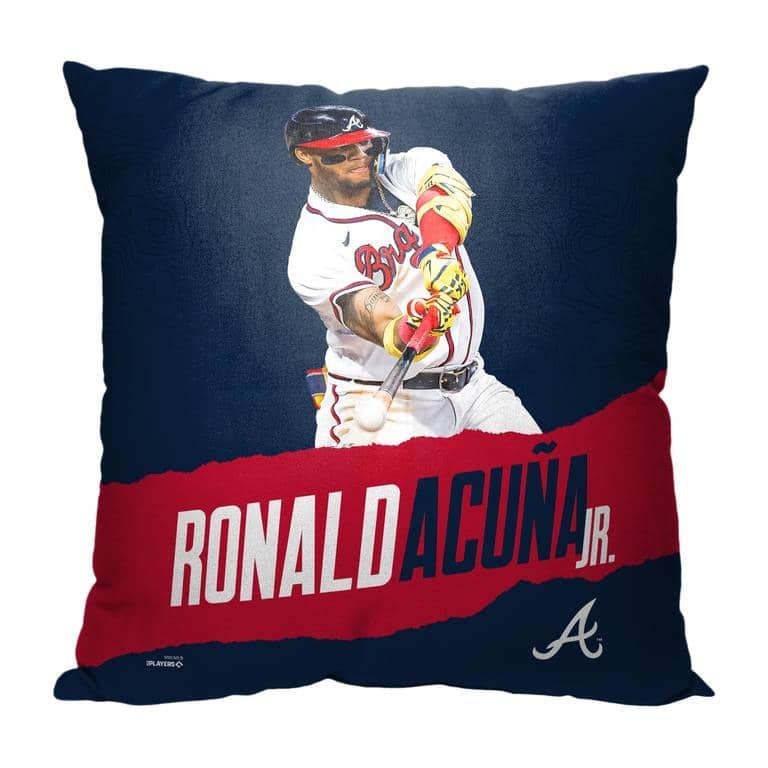 MLB Atlanta Braves Player 18 Inch Throw Pillow - 18" x 18" - Ronald Acuna Jr.