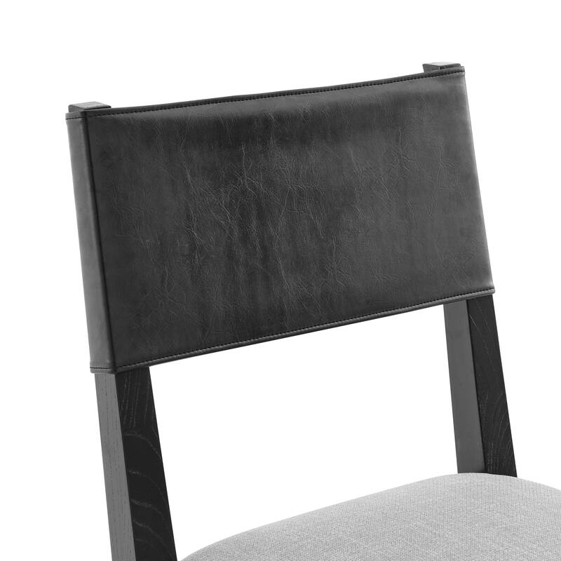 NPD Furniture Kylo Faux Leather/ Linen Dining Side Chair (Set of 2)