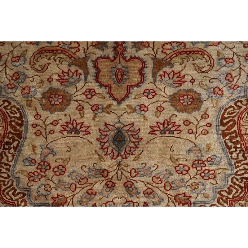 Hereke Vegetable Dye Turkey Foyer Rug Handmade Silk Carpet - 2'8" x 3'11"