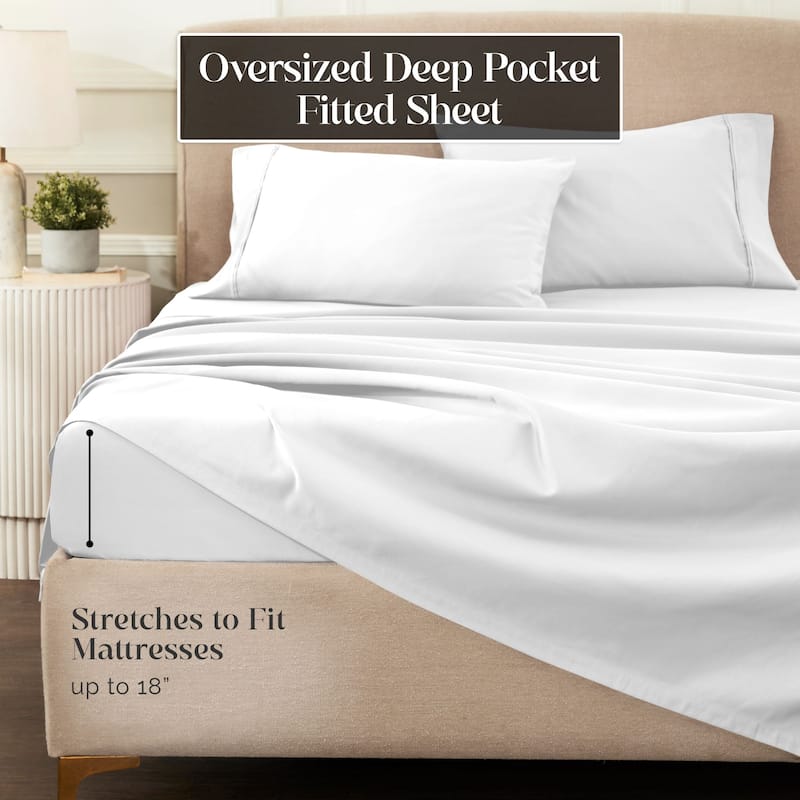 Blue Nile Mills 1200 Thread Count Egyptian Cotton Deep Pocket Sheet Set