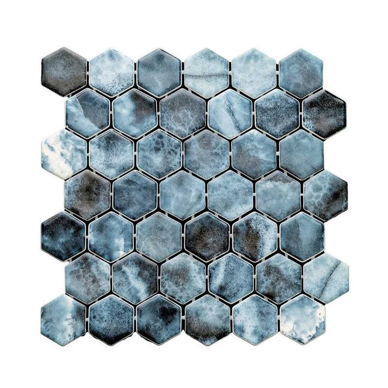 The Tile Life Eterna Hex 2x2 Glass Floor, Wall & Backsplash Tile
