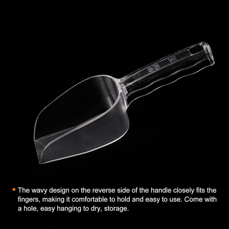 Ice Scoop, 9.45x2.36" Small Ice Maker Flour Cereal Sugar Handle Shovel - Clear